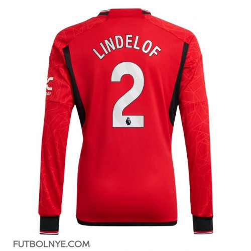 Camiseta Manchester United Victor Lindelof #2 Primera Equipación 2023-24 manga larga